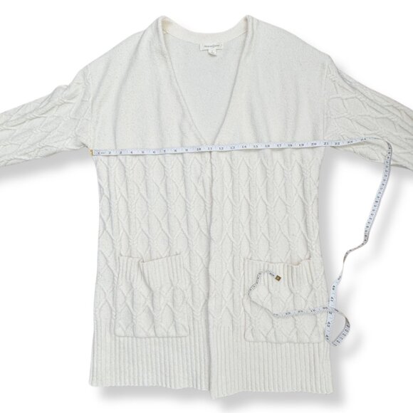 🤍 Treasure & Bond Off-white Cable Knit Heavy Longline Cardigan | Size S - Picture 6 of 7